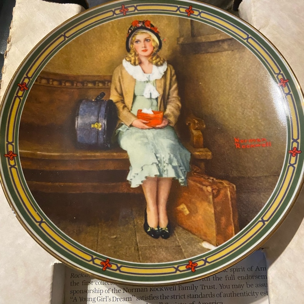 Vintage Norman Rockwell Collector Plate By Knowles "A Young Girls Dream"
